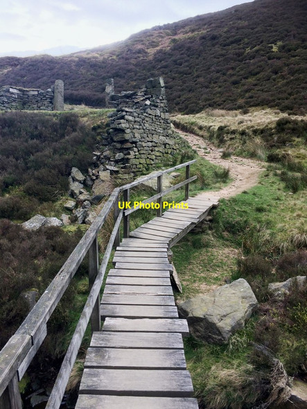 Photo 6"x4" Footbridge across Dean Clough #1 Holme\/SE1005 c2017