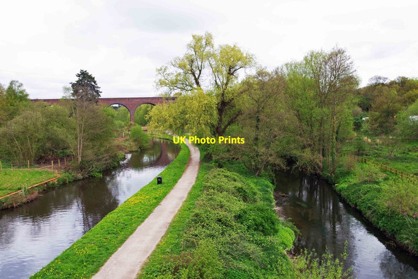 Photo 6"x4" Canal, towpath & river seen from Silverwoods Way, Kidderminster, Worcs Kidderminster c2017