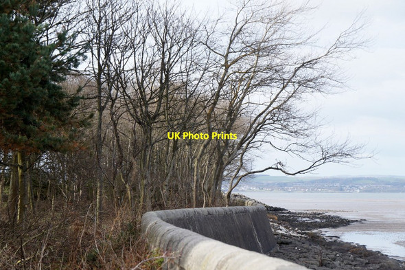 Photo 6"x4" Wall along the coast on the Dalmeny Estate Dalmeny c2017