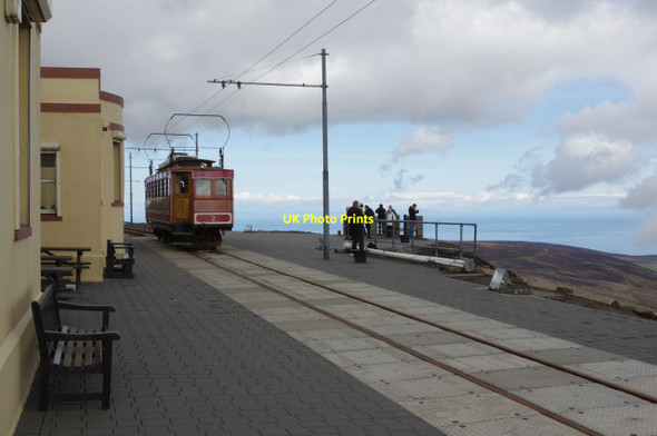 Photo 6"x4" Snaefell Summit Station Baldhoon c2017
