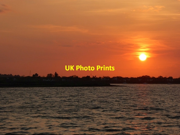 Photo 6"x4" Sunset over the Blackwater estuary Heybridge Basin c2017