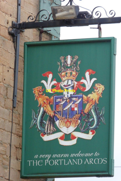 Photo 6"x4" Sign of The Portland Arms Hucknall c2017