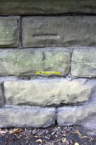 Photo 6"x4" Benchmark on the wall of #54 Radcliffe Lane Pudsey\/SE2233 c2017