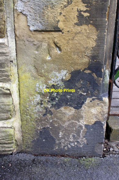 Photo 6"x4" Benchmark on gatepost of #31 Radcliffe Lane Pudsey\/SE2233 c2017