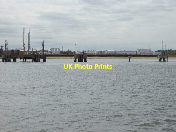 Photo 6"x4" Pier and oil refinery at Parkeston Harwich c2017