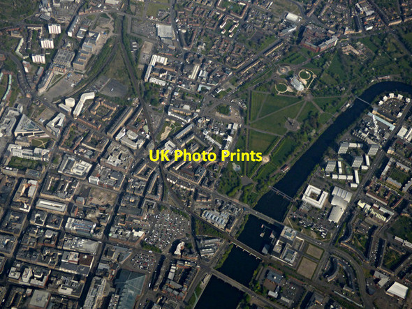 Photo 6"x4" Glasgow city centre from the air Glasgow c2017