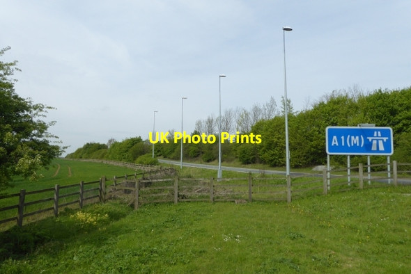 Photo 6"x4" A1(M) northbound slip road at junction 45 Moor End\/SE4145 c2017