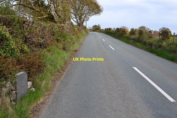 Photo 6"x4" Old Slate Milestone Criccieth c2017