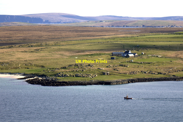 Photo 6"x4" Small boat passing Skeo Taing, Baltasound Ordale c2017