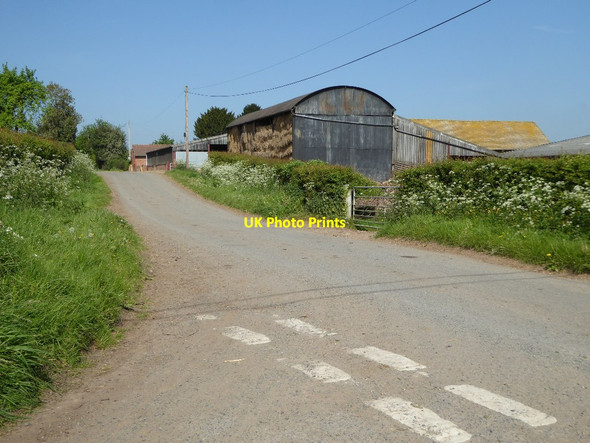 Photo 6"x4" Country road passing Lower House Farm Upper Rochford c2017