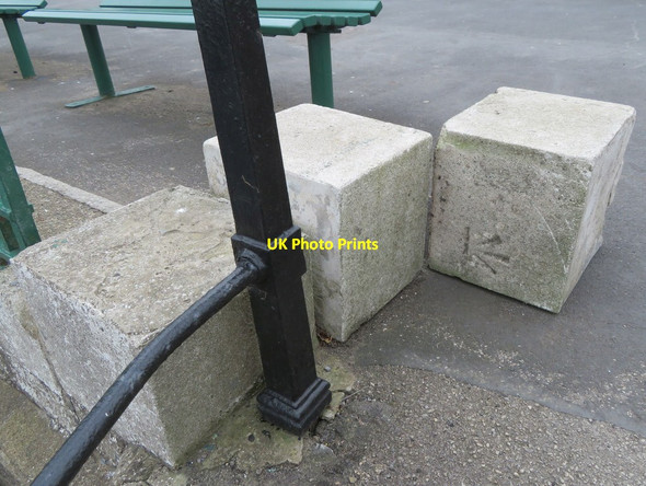 Photo 6"x4" Relocated bench mark north of the Spa cliff lift Scarborough\/TA0388 c2017