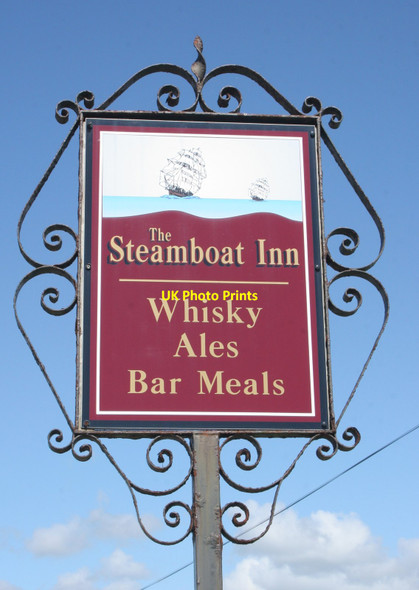 Photo 6"x4" Sign for The Steamboat Inn, Carsethorn Kirkbean c2017