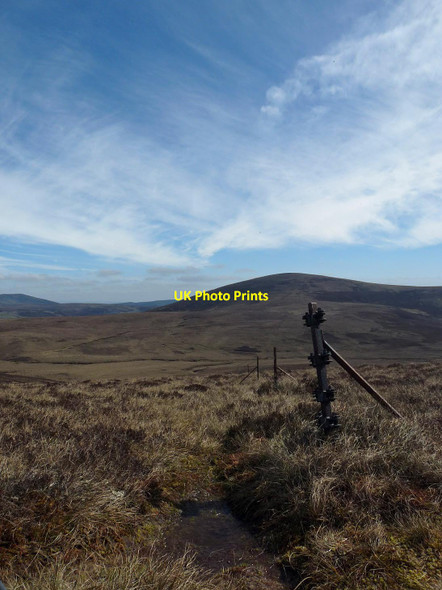 Photo 6"x4" Fence posts below Cnoc Coir' a' Phuill, Caithness Cnoc Allt na Beithe c2017