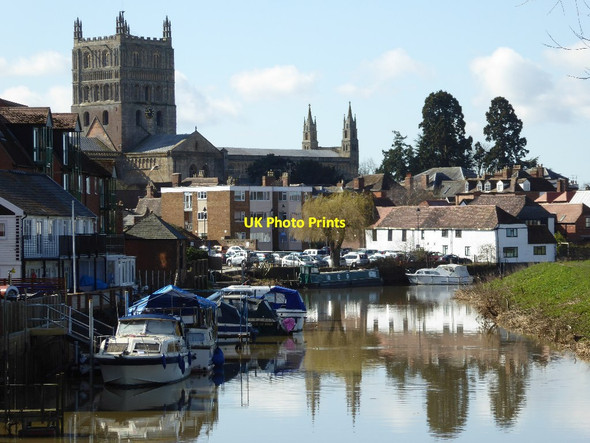 Photo 6"x4" View to Tewkesbury Abbey Tewkesbury c2016