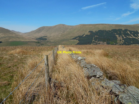 Photo 6"x4" Dry-stone wall and fence Faslane Port c2017
