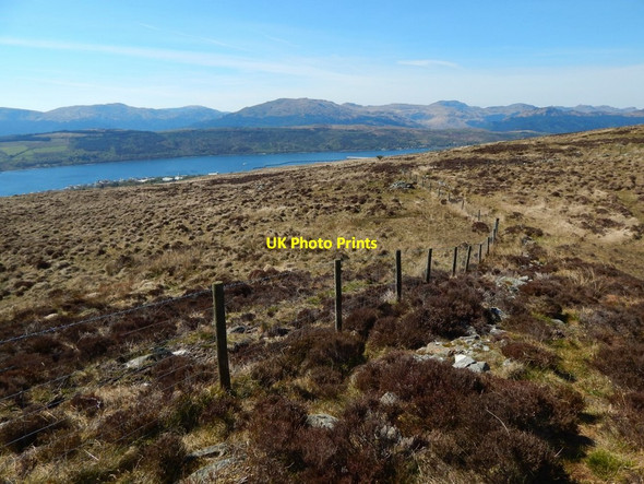 Photo 6"x4" Fence and dry-stone wall Faslane Port c2017 P1