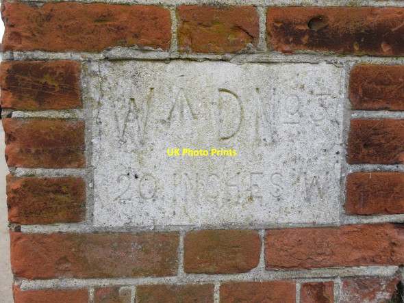 Photo 6"x4" War Department boundary stone on Barrack Gate, Bushy Park Surbiton c2012