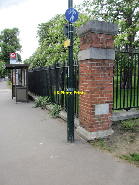 Photo 6"x4" Barrack Gate pillar and boundary stone Surbiton c2012