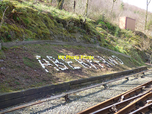 Photo 6"x4" Aberffrwd station name picked out in stones Aberffrwd\/SN6878 c2017