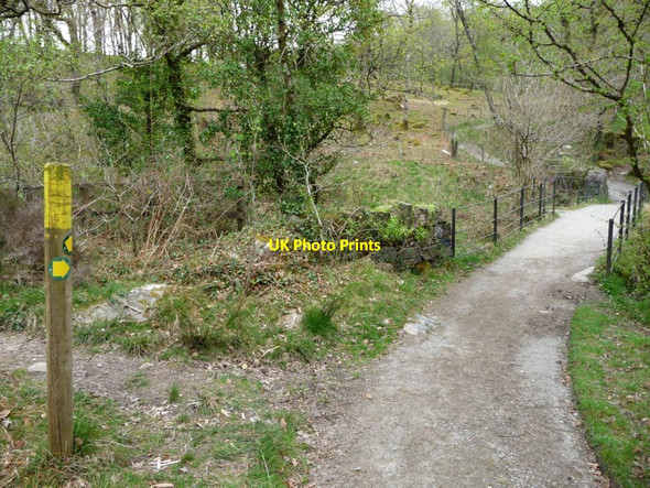 Photo 6"x4" Waymarked footpath at Pont Cymerau Blaenau Ffestiniog c2017