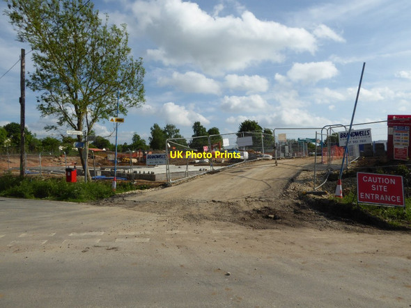 Photo 6"x4" Entrance to a building site Twyning Green c2017