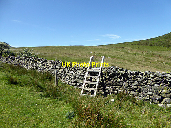 Photo 6"x4" Ladder stile and dry stone wall Arthog c2017