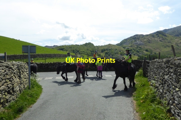 Photo 6"x4" Horses and riders Little Langdale c2017