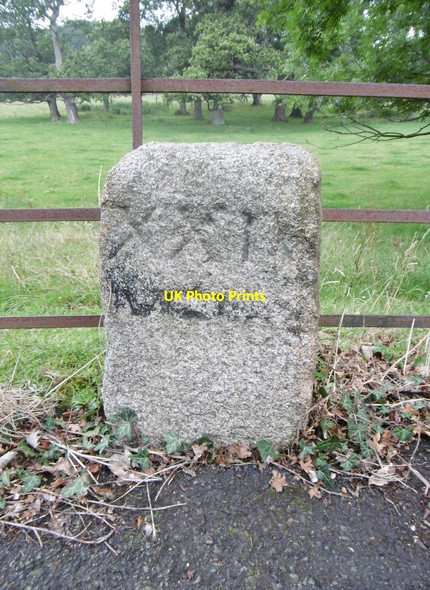 Photo 6"x4" Old Milestone by the A3, Ballakillingan Park, Isle of Man Churchtown\/SC4294 c2015