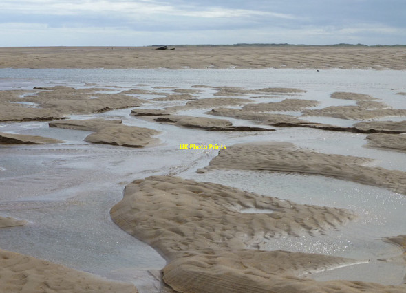Photo 6"x4" A stream running off Goswick Sands Beal\/NU0642 c2017