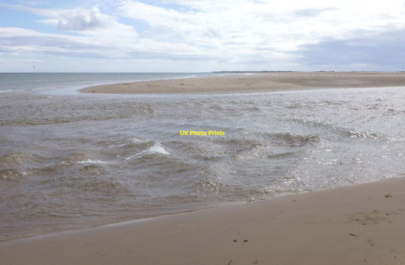 Photo 6"x4" The river flowing off the Goswick Sands Beal\/NU0642 c2017