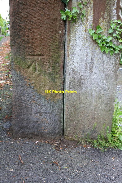 Photo 6"x4" Benchmark on gatepost beside footpath from Graham Street Penrith c2015