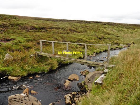 Photo 6"x4" Footbridge on Lune Head Moss Goal Sike c2017