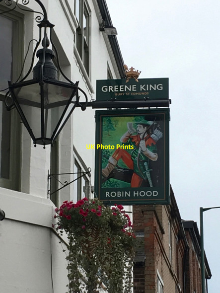 Photo 6"x4" The sign of The Robin Hood Nottingham\/SK5641 c2017