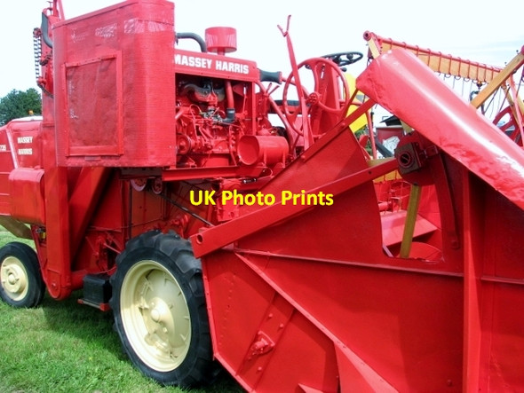 Photo 6"x4" 1950s Massey-Harris 735 combine harvester - detail Little London\/TG1823 c2017