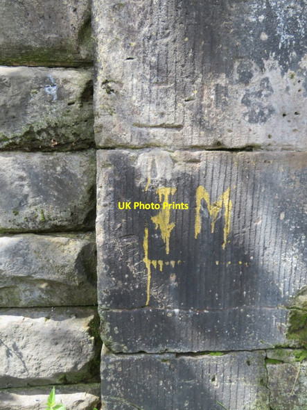 Photo 6"x4" Bench mark on the Northern Line railway bridge Bootle\/SJ3394 c2017