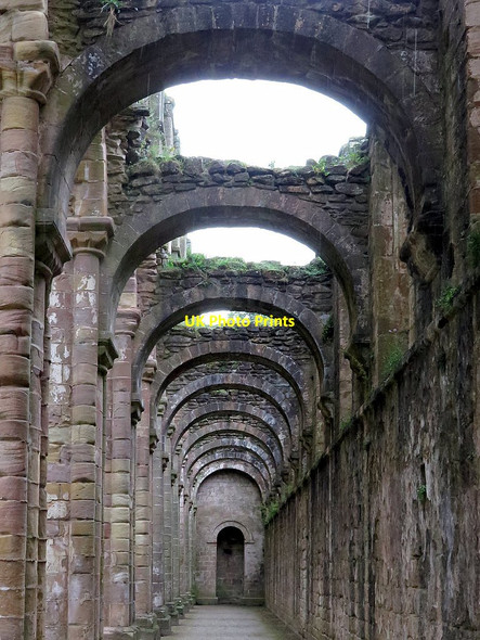 Photo 6"x4" North aisle of abbey church, Fountains Abbey Aldfield c2017