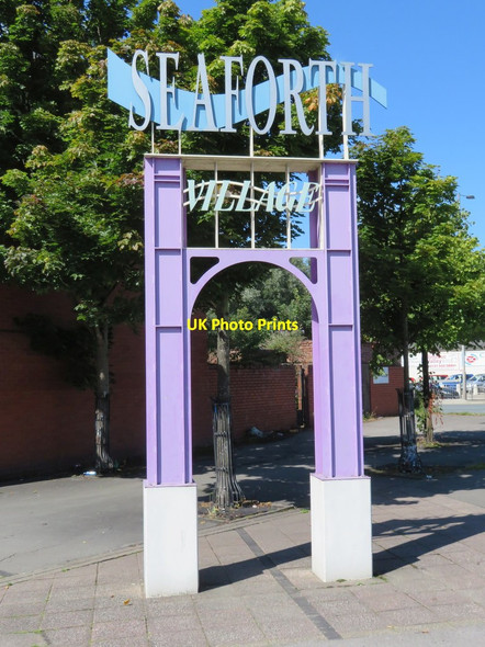 Photo 6"x4" Seaforth Village Sign Litherland c2017
