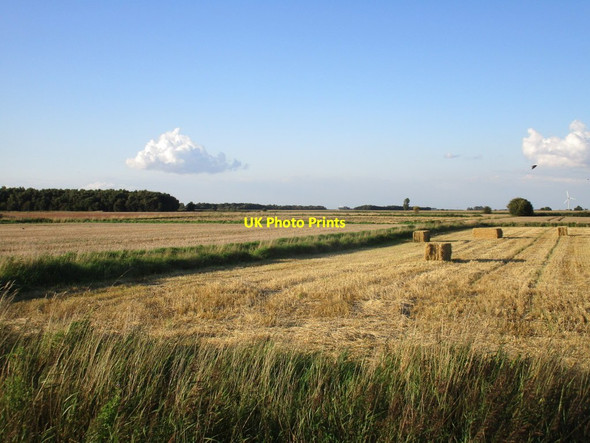 Photo 6"x4" Harvested fields, Crowle Common Crowle Hill c2017
