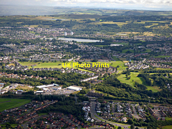 Photo 6"x4" Millarston and Stanely Reservoir from the air Johnstone\/NS4362 c2017