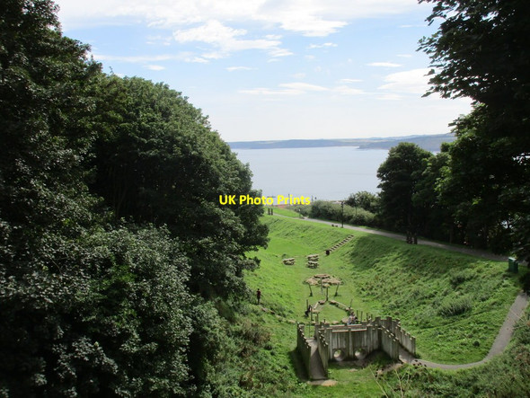 Photo 6"x4" Moat below the Castle Walls Scarborough\/TA0388 c2017
