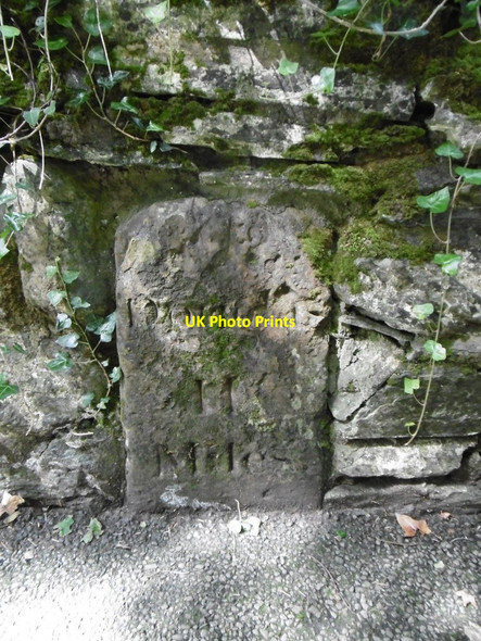 Photo 6"x4" Old Milestone by the former A2, Governor's Bridge, Isle of Man Douglas\/SC3875 c2015