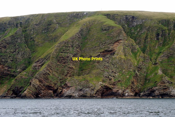 Photo 6"x4" Cliffs at Saxa Vord, from the sea Burrafirth c2017