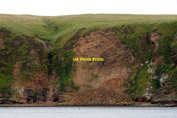 Photo 6"x4" Recent cliff-fall at Buel Houll, Burrafirth Burrafirth c2017