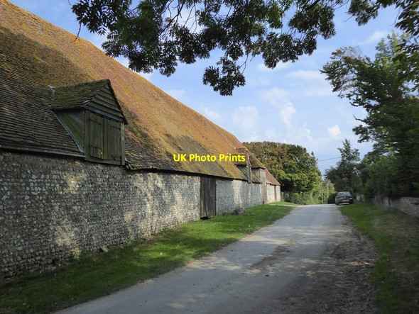 Photo 6"x4" Alciston tithe barn Alciston c2017