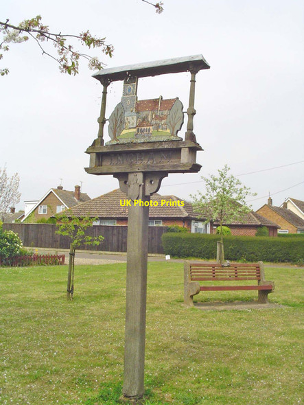 Photo 6"x4" Ingham (Suffolk) village sign Ingham\/TL8570 c2014