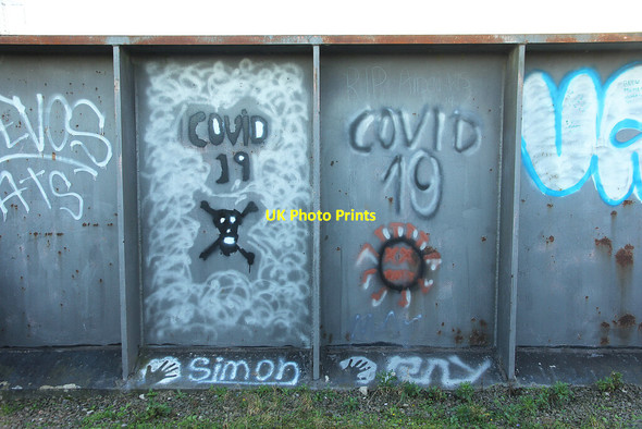 Photo 6"x4" Covid-19 graffiti Fledborough c2020