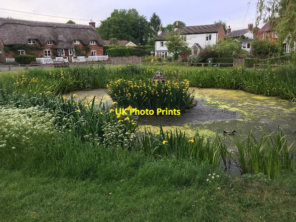 Photo 6"x4" An almost dry village pond - Oakley East Oakley c2020