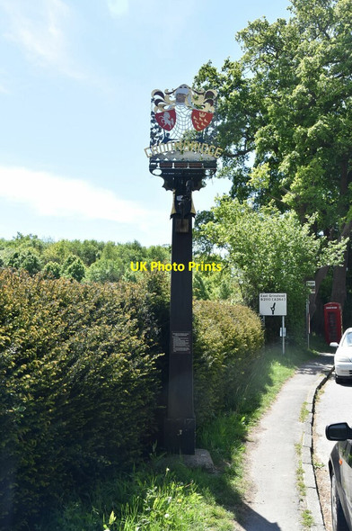 Photo 6"x4" Groombridge Village Sign Birchden c2020