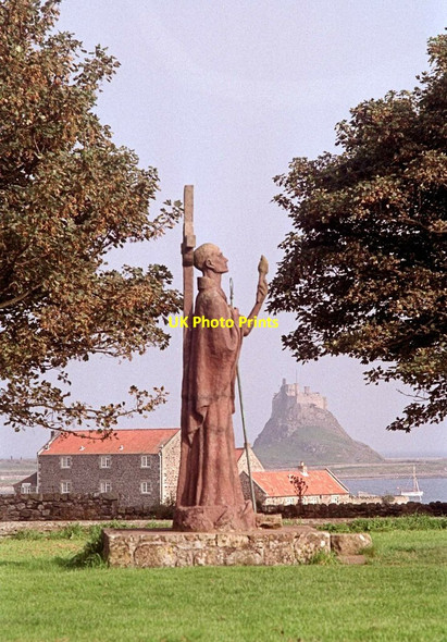 Photo 6"x4" Statue of St Aidan, Holy Island Holy Island\/NU1241 c1998