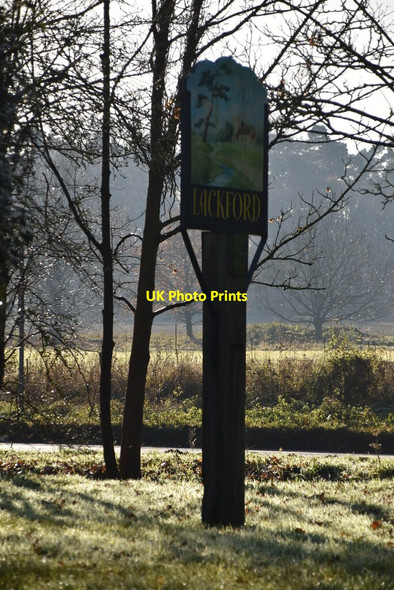 Photo 6"x4" Lackford Village sign Lackford c2019